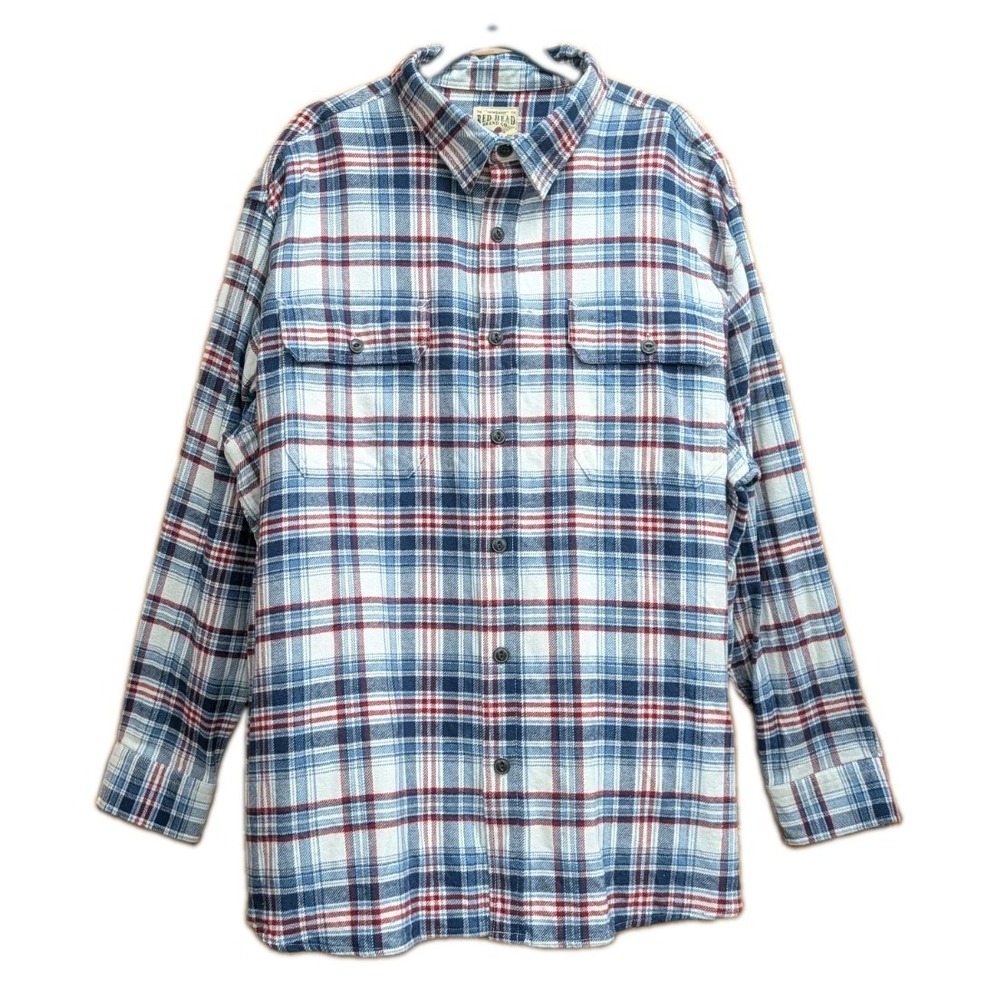 Red Head Brand Co Men Shirt 3 XL Flannel Button-Down Front Long Sleeves Outdoors
